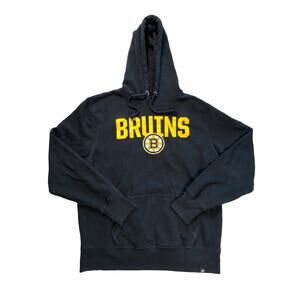 Boston Bruins NHL '47 Brand Black Hoodie Sweatshirt Size Large Men’s EUC